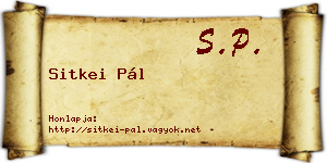 Sitkei Pál névjegykártya