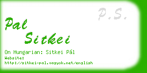 pal sitkei business card